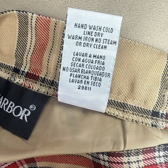NWT Sag Harbor Plaid Bias Midi Skirt Camel Red Tartan Lined Vintage Y2K Size 8 - Picture 10 of 12